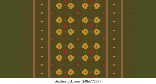 Fashion pattern Seamless Australian aboriginal pattern Motif embroidery, Pixel Ikat embroidery vector Design for Print border embroidery ancient egypt