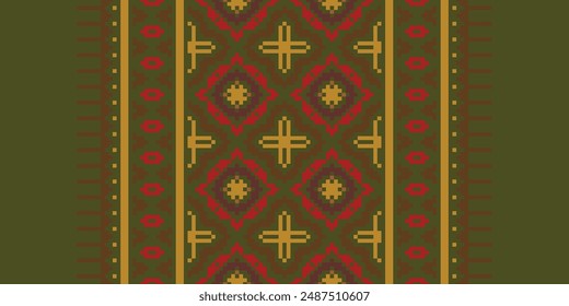 Fashion pattern Seamless Australian aboriginal pattern Motif embroidery, Pixel Ikat embroidery vector Design for Print kurta pattern mughal motifs tapestry pattern floral repeat