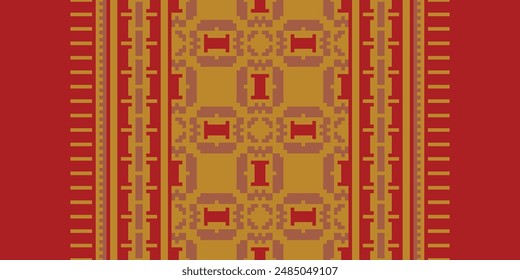 Fashion pattern Seamless Native American, Motif embroidery, Pixel Ikat embroidery vector Design for Print jacquard slavic pattern folklore pattern kente arabesque