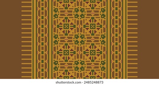 Fashion pattern Seamless Native American, Motif embroidery, Pixel Ikat embroidery vector Design for Print egyptian hieroglyphs tibetan geo pattern