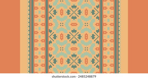 Fashion pattern Seamless Native American, Motif embroidery, Pixel Ikat embroidery vector Design for Print scarf hijab pattern kerchief Pixel Ikat vector Silk kurti model mughal patterns