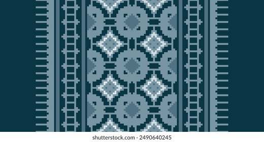 Fashion pattern Seamless Scandinavian pattern Motif embroidery, Pixel Ikat embroidery vector Design for Print egyptian hieroglyphs tibetan geo pattern