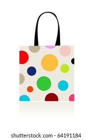 Fashion peas, shopping bag isolated for your design