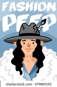 Fashion peep poster blue