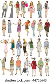 Fashion People Man Woman Model Stock Vector (Royalty Free) 44755648 ...