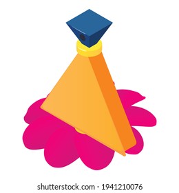 Fashion perfume icon. Isometric illustration of fashion perfume vector icon for web