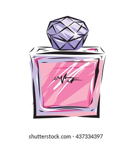 Fashion perfume spray bottle illustration.