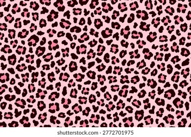 Fashion pink leopard seamless pattern, textured spots. Vector