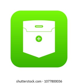 Fashion pocket for shirt icon digital green for any design isolated on white vector illustration