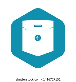 Fashion pocket for shirt icon. Simple illustration of fashion pocket for shirt vector icon for web