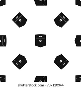 Fashion pocket for shirt pattern repeat seamless in black color for any design. Vector geometric illustration