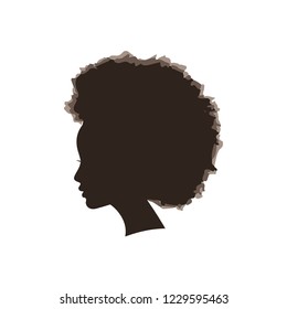 Fashion portrait of a afro american girl. Cute girl vector illustration. Character design