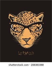 Fashion Portrait of Leopard with Glasses