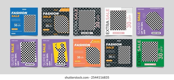 Diseño de Plantilla cuadrada de poste de moda