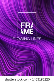 Fashion poster million thin lines luxury design. Liquid wave lines fashion background. Beautiful flowing drape textiles from multitude of thin threads. Vector illustration vogue drape banner EPS10 set