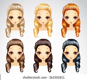 Fashion Princess Curls Hairstyle Set