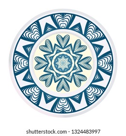 Fashion Print With Mandala Floral Ornament. Vector Illustration. Art Traditional, Islam, Arabic, Indian, Magazine, Elements With Mandala.