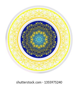 Fashion Print With Mandala Floral Ornament. Vector Illustration. Art Traditional, Islam, Arabic, Indian, Magazine, Elements With Mandala