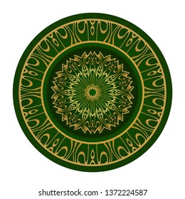 Fashion Print With Mandala Floral Ornament. Vector Illustration. Art Traditional, Islam, Arabic, Indian, Magazine, Elements With Mandala