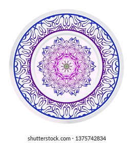 Fashion Print With Mandala Floral Ornament. Vector Illustration. Art Traditional, Islam, Arabic, Indian, Magazine, Elements With Mandala