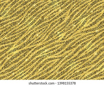 Fashion print skin wild animal. Seamless pattern. Abstract jungle background. Tropical exotic pattern. Elegant gold texture tiger, zebra. Creative tropic design. Luxury golden backdrop. Trendy jungle 