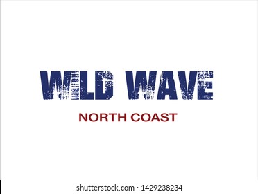 fashion print wild wave hand drawn design vector