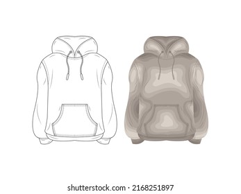 moda catálogo de productos uniformes boceto de burla ilustración vectorial silueta de ropa modelo de icono arriba