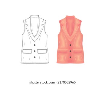 Fashion Product Catalog Uniforms Mockup Sketch Vector Illustration Clothing Silhouette Icon Model Up