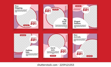 Fashion promotion social media post. Design editable template for social media posts and web mobile ads.