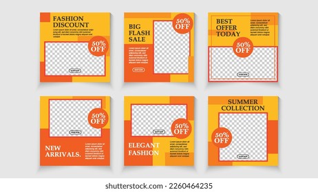 Fashion promotion social media post. Design editable template for social media posts and web mobile ads.