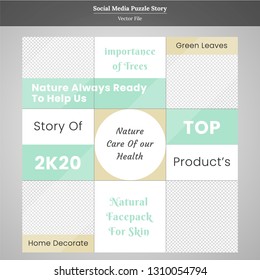 Fashion puzzle social media post story design Vector