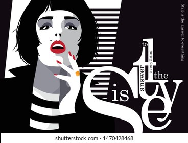 Fashion quote with fashion woman.