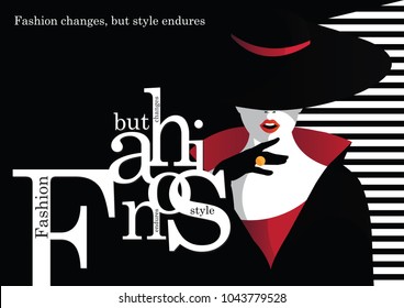 Fashion quote with woman in style pop art. Vector illustration