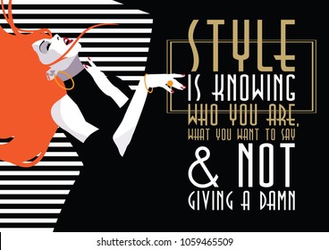 Fashion quote with woman in style pop art. Vector illustration