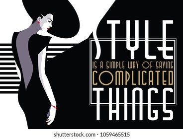 Fashion quote with woman in style pop art. Vector illustration