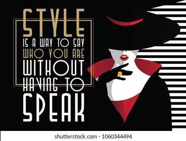 Fashion quote with woman in style pop art. Vector illustration