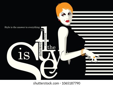 Fashion quote with woman in style pop art. Vector illustration