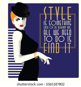 Fashion quote with woman in style pop art. Vector illustration