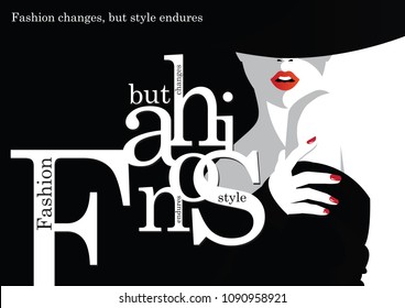 Fashion quote with woman in style pop art. Vector illustration