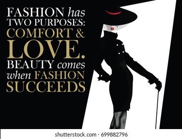 Fashion quote with woman in style pop art. Vector illustration