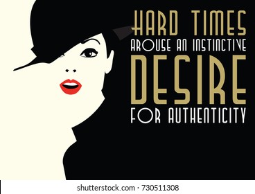 Fashion quote with woman in style pop art. Vector illustration