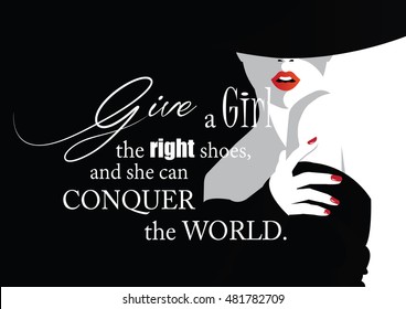 Fashion quote with fashion woman. Vector illustration