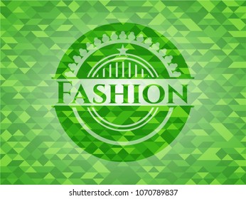 Fashion realistic green mosaic emblem