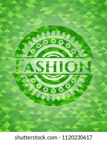 Fashion realistic green mosaic emblem