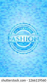 Fashion realistic sky blue mosaic emblem