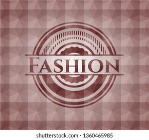 Fashion red geometric emblem. Seamless.