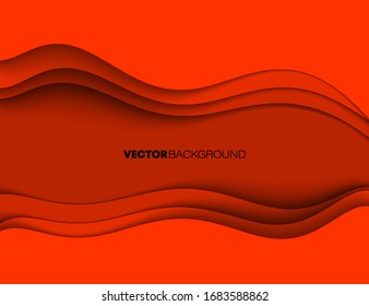 Papel rojo de moda acorta el fondo de diseño de la ola de lujo. Pancarta de dibujo de la ilustración del vector EPS10