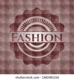 Fashion red seamless emblem with geometric pattern.