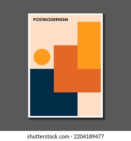 Fashion. retro poster inspired by postmodern , Bauhaus. Useful for interior design, background, poster design, first page of the magazine, high-tech printing, cover.