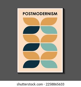 Fashion. retro poster inspired by postmodern , Bauhaus. Useful for interior design, background, poster design, first page of the magazine, high-tech printing, cover.